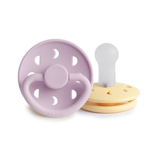 Frigg Speen Maat 2 Moon P. Daffodil/S. Lilac Silicone 2-Pack