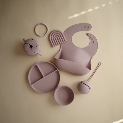 Mushie Baby Bordje Silicone Soft Lilac