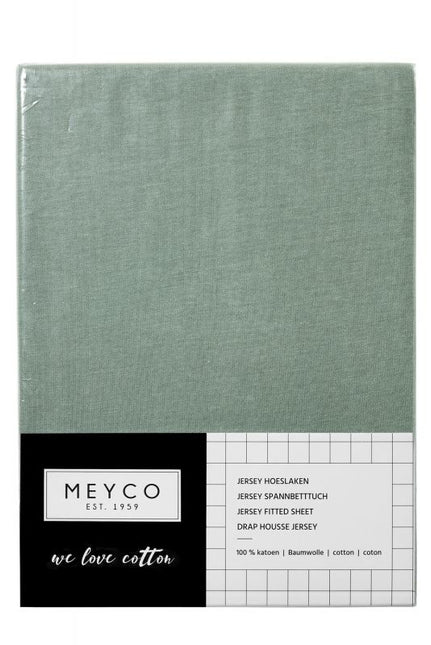 Meyco Hoeslaken Jersey Stone Green 60x120cm