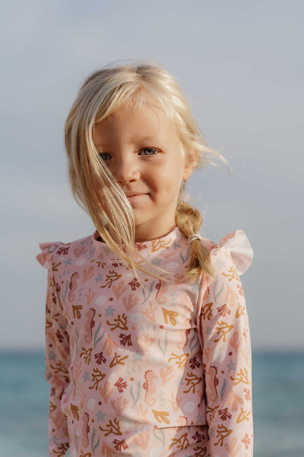 Little Dutch Swimshirt Dziecięcy Długi Rękaw Ocean Dreams Różowy