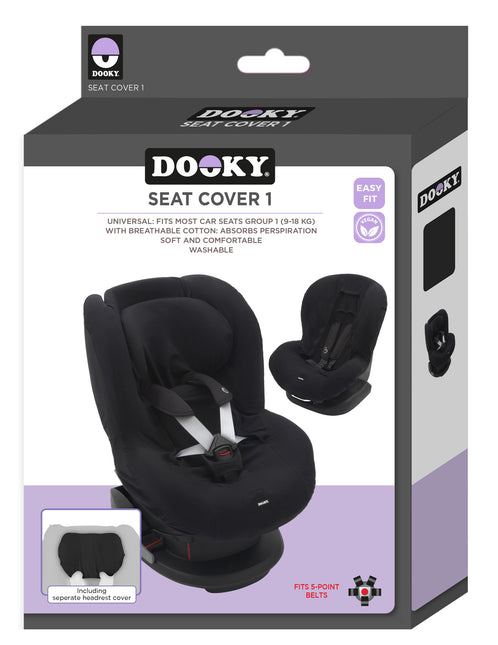 Dooky Autostoelhoes Seat Cover Groep 1 Zwart Uni