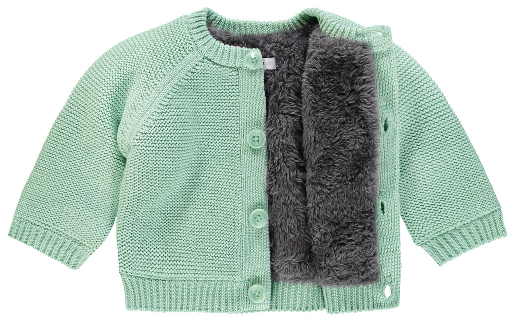 Noppies Baby Vestje Teddy Voering Grey Mint