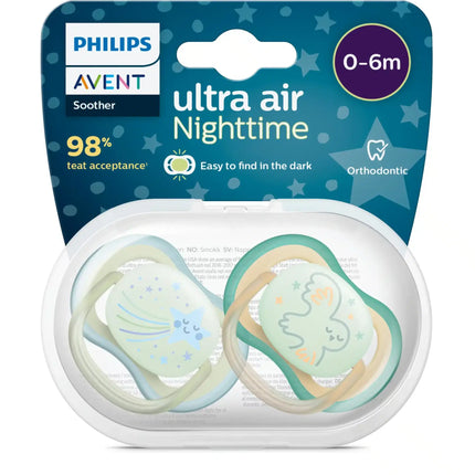 Philips Avent Fopspeen +0 Maanden Air Night Ster/Uil