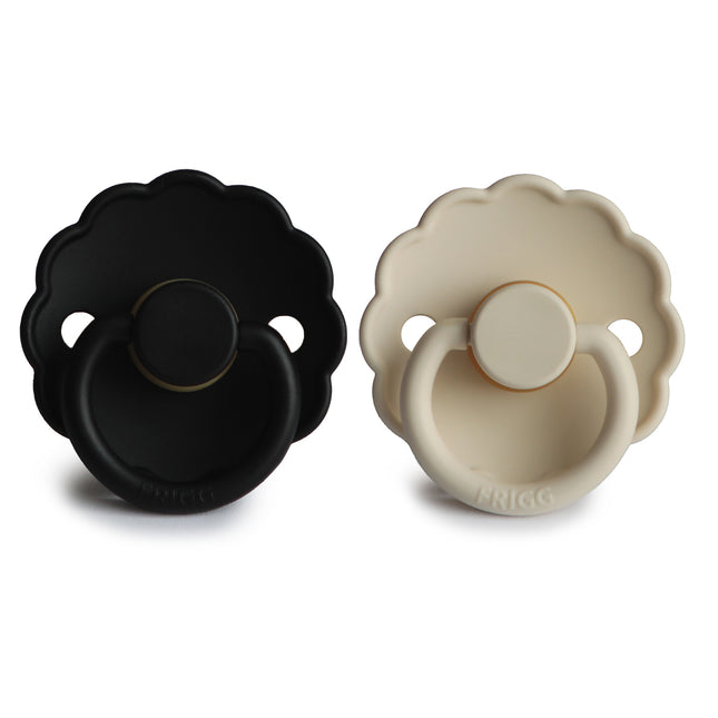 Frigg Speen Maat 1 Daisy Cream/Jet Black Silicone 2-Pack