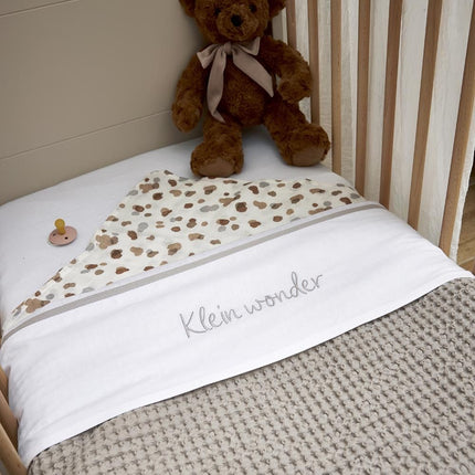 Meyco Baby Wafel Teddy Ledikant Deken Greige 100x150cm