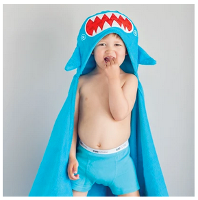 Zoocchini Badcape Baby Sherman The Shark Katoen