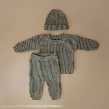 Mushie Baby Sweater Chunky Knit Light Mint