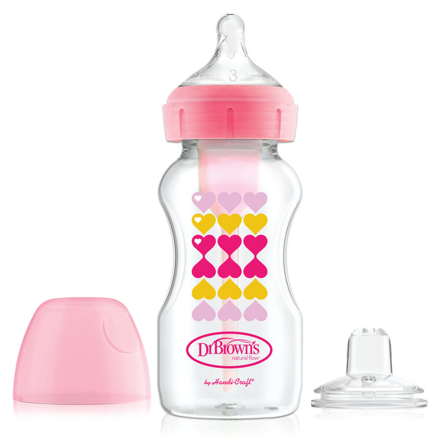 Dr. Brown's Options + Bottle to Sippystarterkit BH 270ml roze