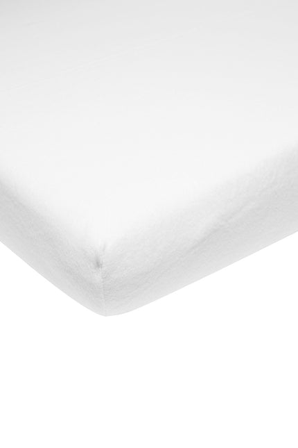 Prześcieradło Meyco Molton Fitted Sheet Stretch White 60x120cm