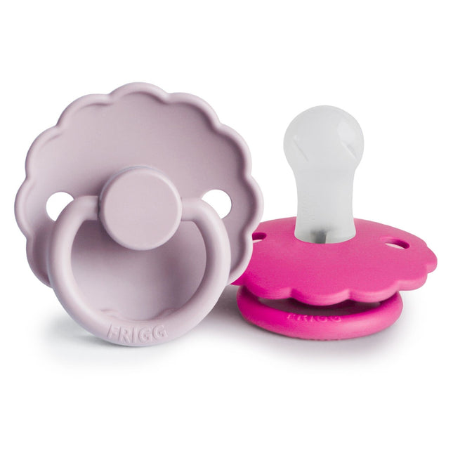 Frigg Speen Maat 1 Daisy Soft Lilac/Fuchsia Silicone 2-Pack