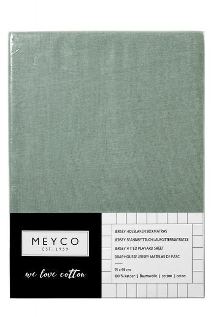 Meyco Hoeslaken Jersy Boxmatras Stone Green 75x95cm