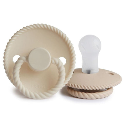 Frigg Speen Maat 1 Rope Cream/Croissant Silicone 2-Pack