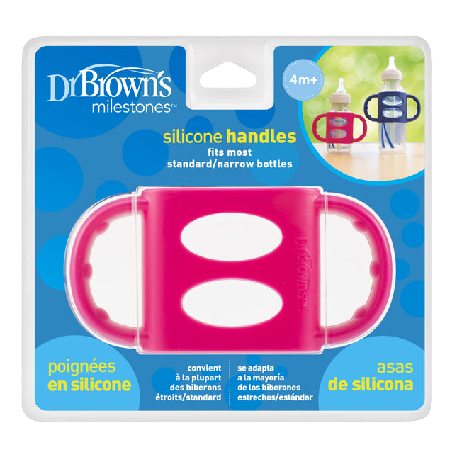 Dr. Brown's Siliconen handlesstandaardfles roze
