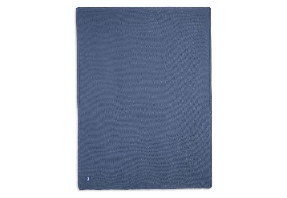 Jollein Ledikantdeken Basic Knit Jeans Blue/Fleece 100x150cm