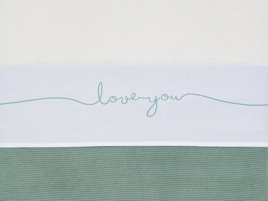 Jollein Ledikantlaken Love You Stone Green 120x150cm - Jollein - Babywinkel - 8717329334960