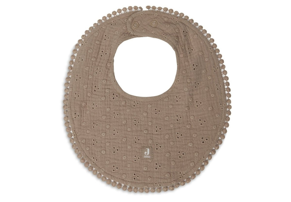 Jollein Slabbetje Bandana Rond Embroidery Biscuit - Jollein - Babywinkel - 8717329366763