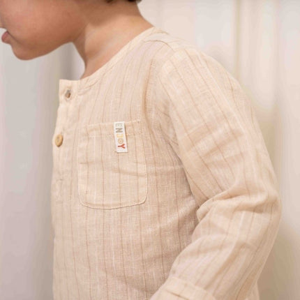 Little Dutch Baby Shirt Lange Mouwen Sand Stripes - Little Dutch - Babywinkel - 8720847025784