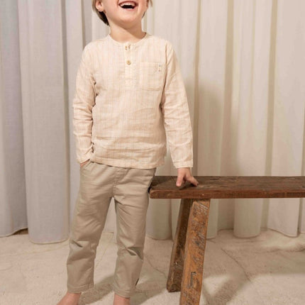 Little Dutch Baby Shirt Lange Mouwen Sand Stripes - Little Dutch - Babywinkel - 8720847025784