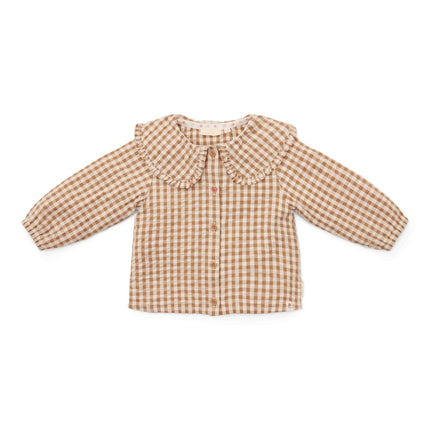 Little Dutch Babyblouse Winter Brown Check Girls - Little Dutch - Babywinkel - 8720986874915