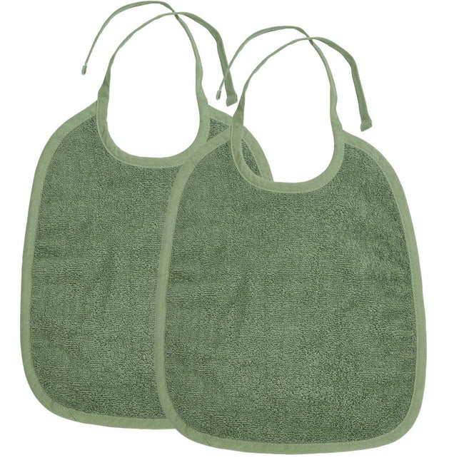 Meyco Slabbetje 2St Basic Badstof Forest Green - Meyco - Babywinkel - 4054703112320