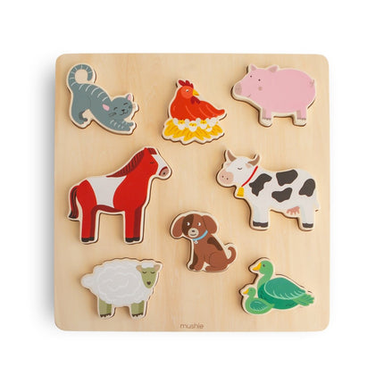 WOODEN PUZZLE FArm - Mushie - Babywinkel - 840355801156